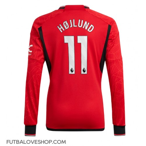 Dres Manchester United Rasmus Hojlund #11 Domáci 2023-24 Dlhy Rukáv
